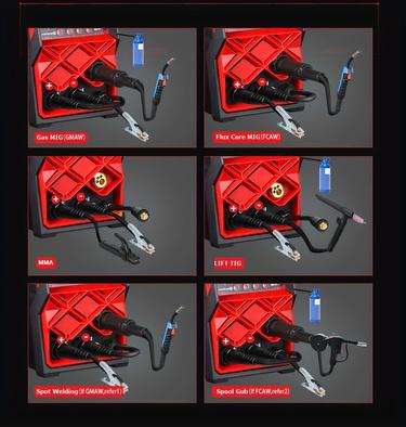 ACEWELDER MIG200T 6-in-1 Welder | 110V/220V Dual Voltage | Gas/Gasless MIG Lift TIG Stick Spot Aluminum Welder
