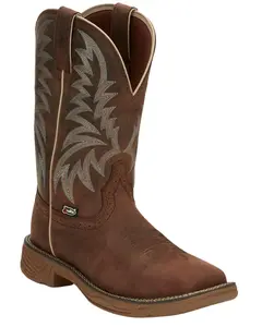 Justin Men's Rush Short Base Performance Western Boot Broad Square Toe - Se7400