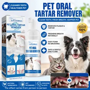 Pet Dental Foam Cleaner for Dogs Cats – No Brushing Needed Tartar Remover & Fresh Breath Foam,Dog accessories for large dogs