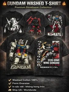 [Collection] Gundam Vintage Wash T-Shirt - Premium Heavyweight Cotton Retro Anime Graphic Tee - Oversized Streetwear Apparel - EFSF Earth Federation Space Force Collector's Shirt Gift