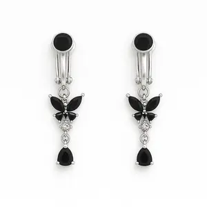 EVRY JEWELS Women's Butterfly Kiss Clip-On Earrings