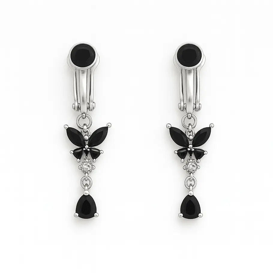 EVRY JEWELS Women's Butterfly Kiss Clip-On Earrings, Statement Earrings