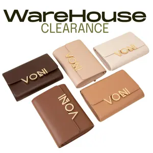 Live Party NUDE Skin Tone Clutch - Vegan Leather Minimalist Sophisticated Flap