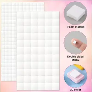 1650pcs Square Foam Double-Sided Tape Dots, 3D High-Adhesive Sponge Pads, Suitable for Halloween & Christmas Scrapbooking, DIY Crafts, Office Supplies, Square Shape, Foam Material, Adhesive Properties, High Adhesion, Double Sided Sticky
