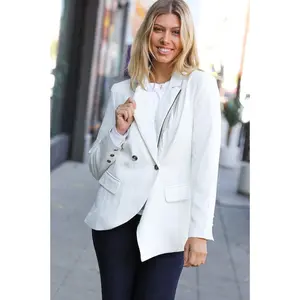 Holiday Ready White Tassel Fringe Blazer