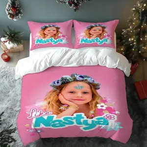 Like Nastya Rainbow Fantasy Bedding Set, Soft Breathable Cotton Fabric, Vibrant Color Design, All Seasons Suitable for Bedroom Decor, Bedsheet Sets