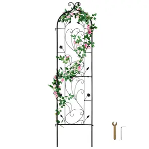 VEVOR Garden Trellis for Climbing Plants,  60 x 15 in, Rustproof Metal Garden Flower Trellis, Outdoor Climbing Rose Trellis Cucumbers Support, Decorative Tall Clematis Trellis for Courtyards Lawns