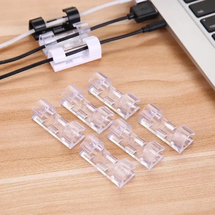 80 PCS Eco-Friendly PA66 Strong Adhesive Cable Clips - 13mm Height Precision Plastic Cord Storage, Portable Desktop Cable Holder for Home, Office (Wall, Desk, Car Dashboard, TV, PC, Indoor/Outdoor Lights Compatible)