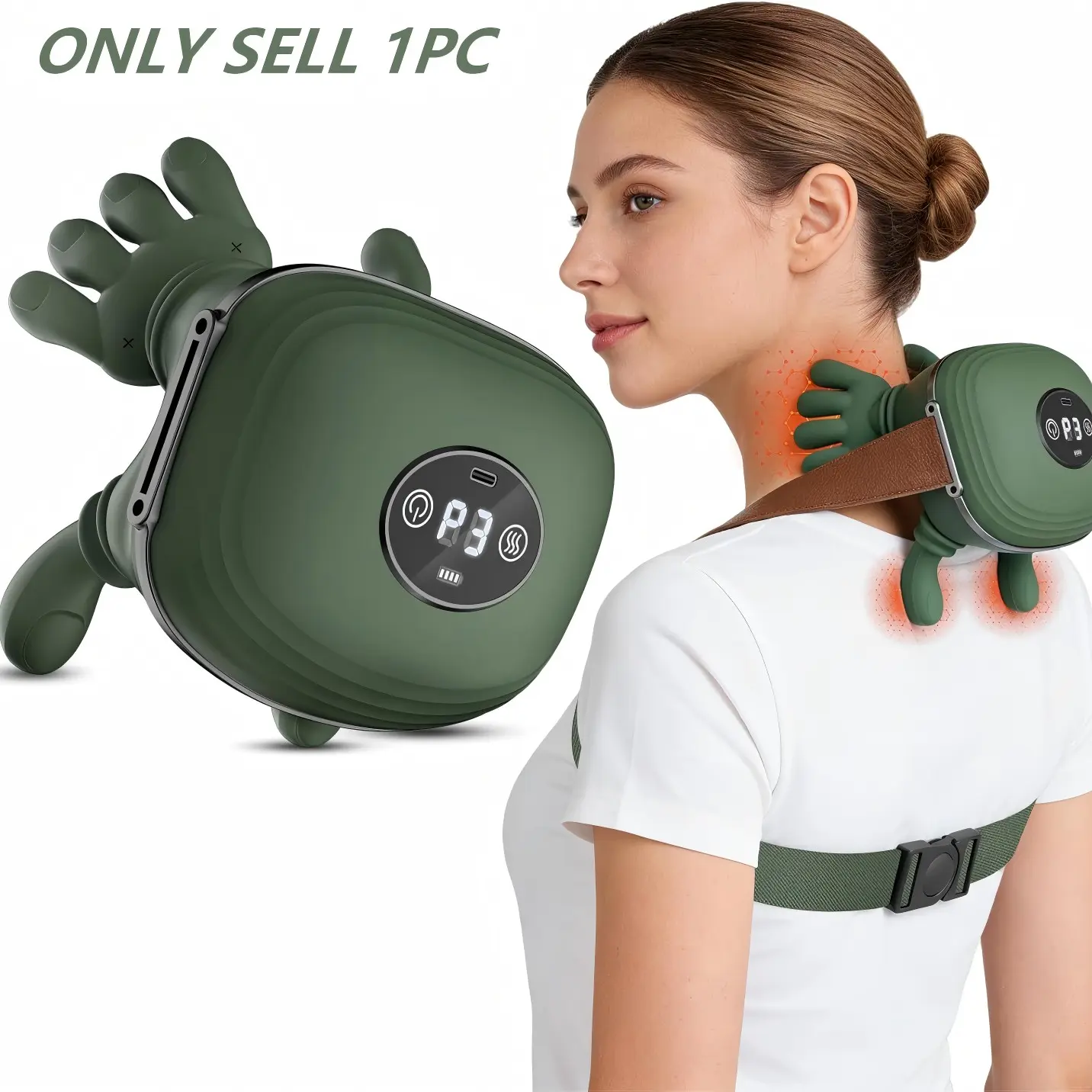 Neck Massager, Realistic Touch Massage Device, Cordless Shiatsu Neck, Adjustable Speed, Unisex, Ideal Christmas Gift, Shoulder & Back Relief, USB Rechargeable Massagers