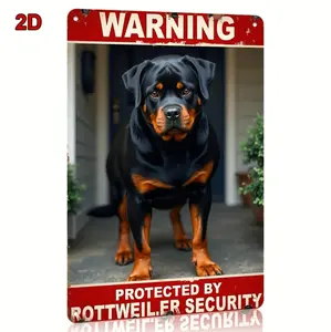 Vintage Rottweiler Security Metal Sign Ideal for Home Porch Yard and Office Decor Durable 8x12 Inch Iron Warning Plaque