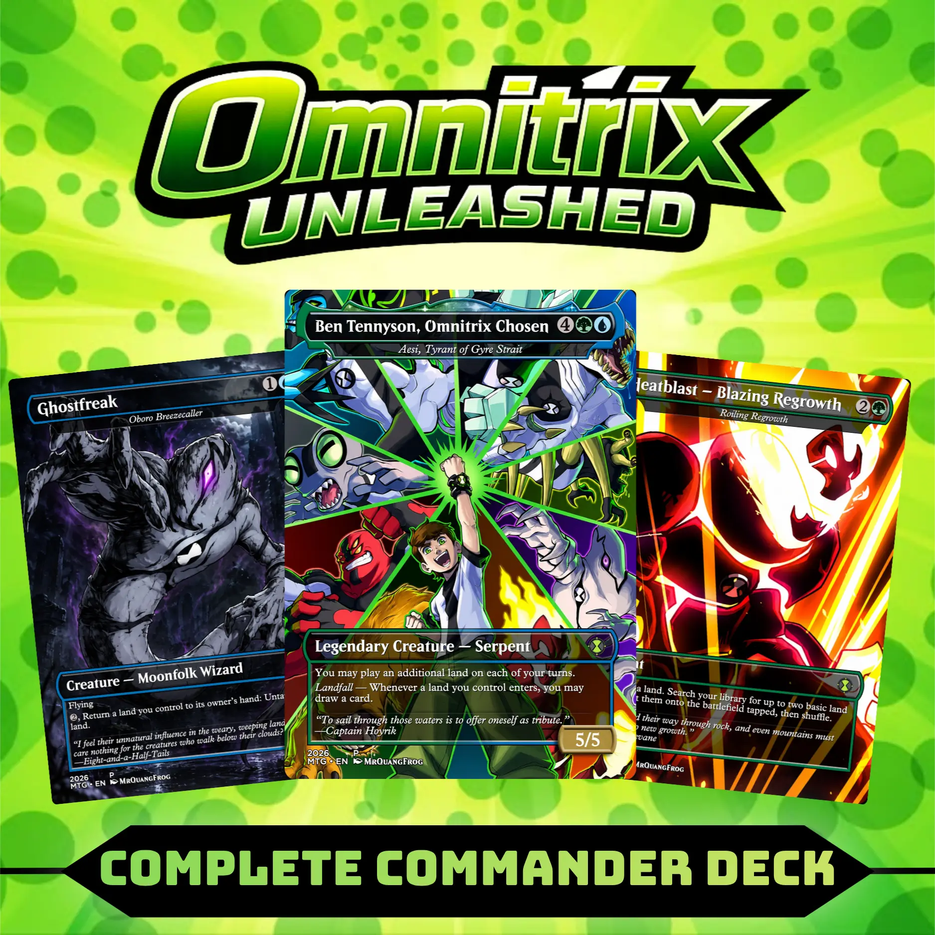 Omnitrix Unleashed Commander Deck | 100 Cards + Tokens | Custom Proxy Cards