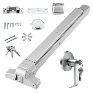 VEVOR Door Push Bar Panic Exit Device, TikTokShopBlackFriday, 31” Stainless Steel Commercial Emergency Exit Door Push Bar with Exterior Lever and 3 Keys, Emergency Exit Door Hardware for 30"-36" Metal Wood Door
