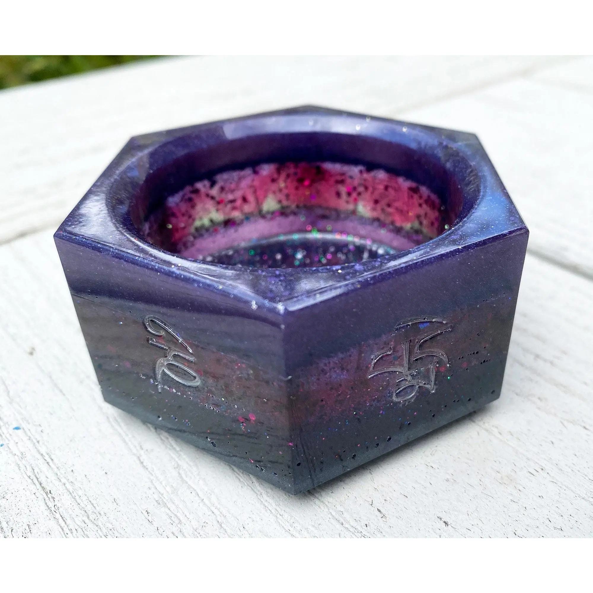 Purple Chakra Dish, Candle Holder, Trinket Storage