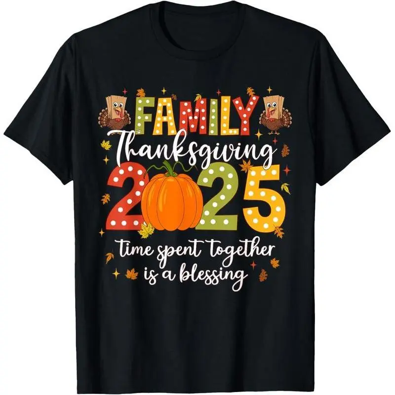 [ Cotton] Family Thanksgiving 2025 Thanksgiving Crew Turkey Matching T-ShirtEveryday Match