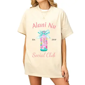 [Sale Up To 60%] Alani Nu New Flavor Social Club Graphic T-shirt, Cotton Candy Alani Nu Designed Women's Tee, Summer Outfit For Her