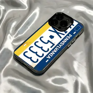 Phone Case - Fashionable License Plate Design Phone Case, Compatible with Iphone 16, 15, 14, 13, 12, 11 Pro Max, X, XR, XS Max, 8, 7 Plus, Featuring a Matte Anti-Drop Back