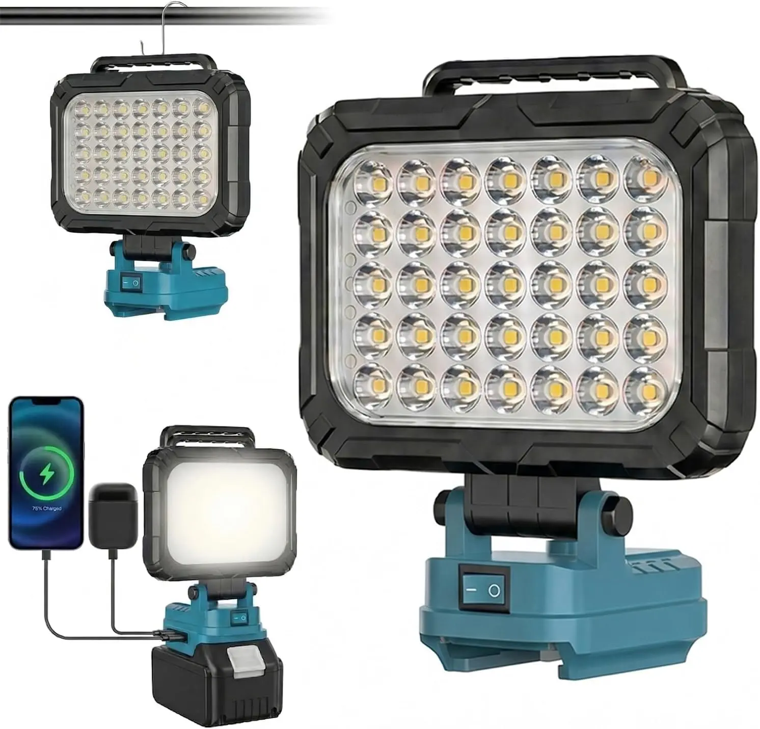 Cordless 8in LED Work Light for Makita 18V LXT Battery, Portable Flashlight Jobsite Light Spotlight Tool for Makita BL1850,Lamp Flood Light for Repairing/Outdoor Camping/Garages/Emergency(No Battery)