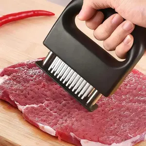 Kitchen Meat Tenderizer Tool with 48 Stainless Steel Ultra-Sharp Blades Compact Cooking Tool for Tenderizing Beef Chicken Turkey and Pork Dishwasher Safe Home BBQ Kitchen Utensils Handheld Meat Tenderizer Thanksgiving Supplies No More Chewy Meat