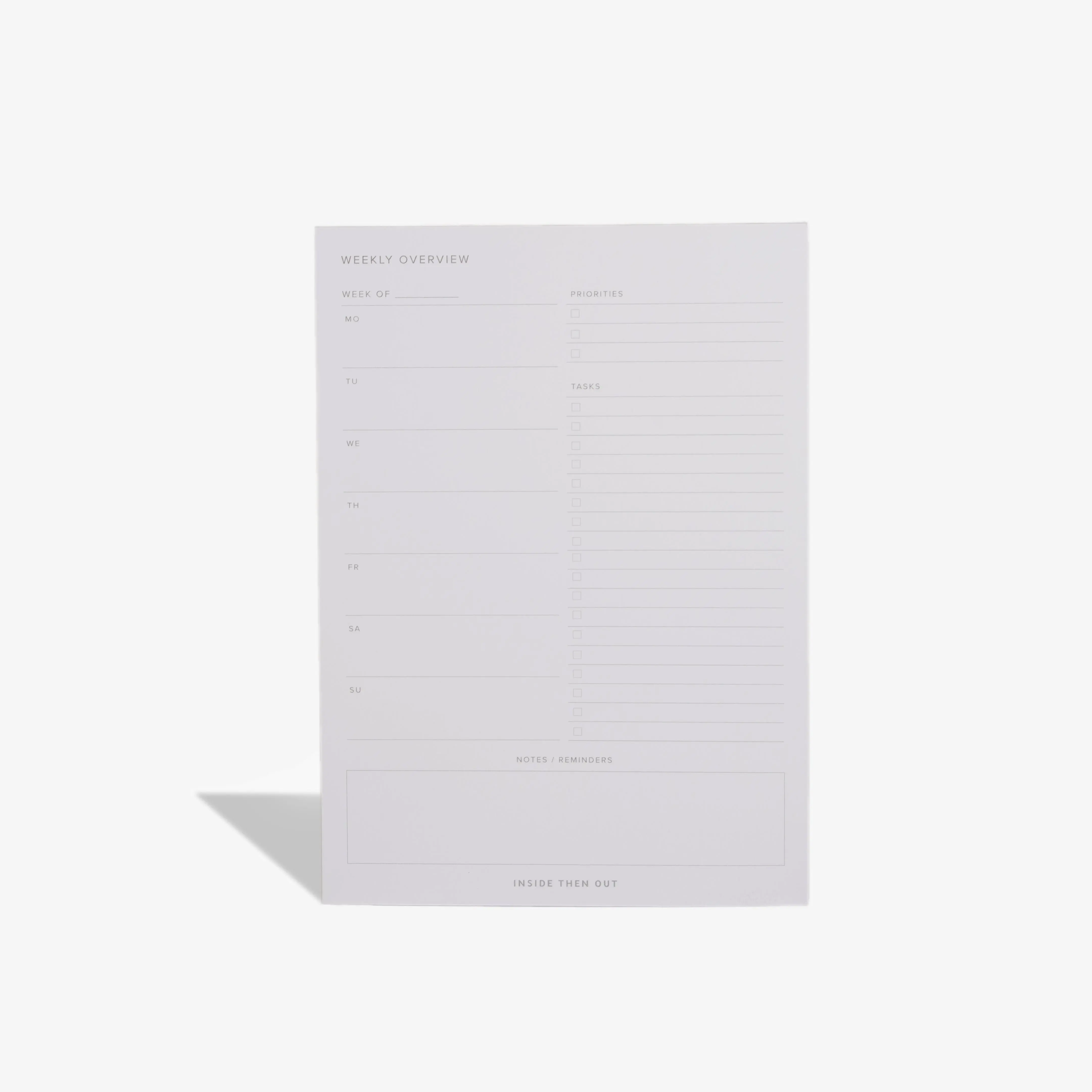 Weekly Overview Notepad Weekly Overview Notepad