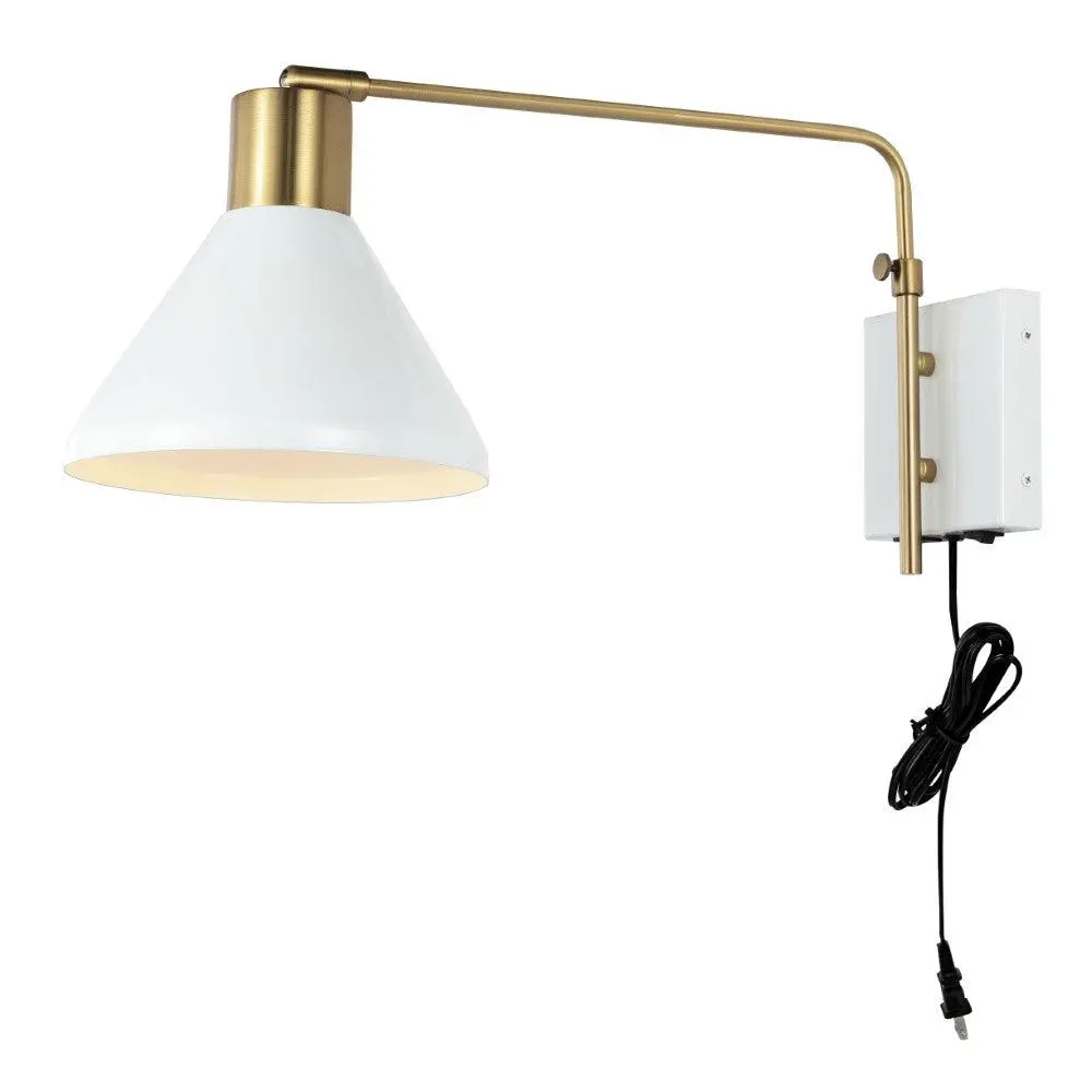 JONATHAN Y Iron Swing Arm LED Sconce, 20.5" Max Height, USB Charging Port, Adjustable Lights, Contemporary Decorative Indoor Wall Lighting for Bedroom, Kids Room, Home Office (Compatible with CFL Bulbs), Led Lights Bedroom