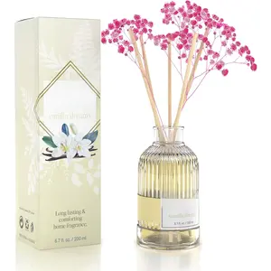 Reed Diffuser Set, Vanilla Dreams 6.76 fl oz Highly Scented Room Diffuser Home  Essential Oil Reed Flower Diffuser, House Bedroom Office Decor & Gifts