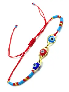 LuckyEye Classic Three Colors Red String Evil Eye  Bracelets,#2613