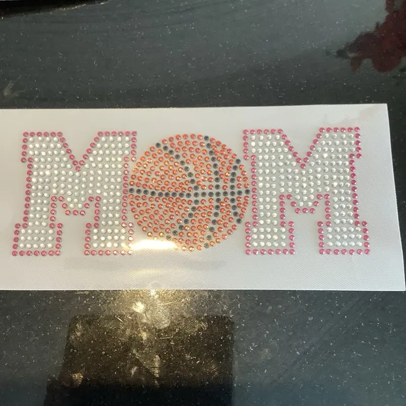 Basketball MOM Rhinestone Iron On Transfer