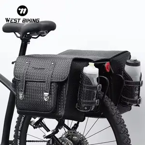 WEST BIKING 20L Large Capacity Zipper Double Pack Bike Pannier Bag Travel Easy to Install Waterproof Bicycle Pannier Bag