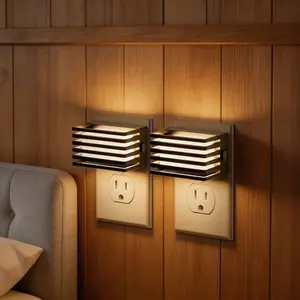 ISUNMEA 2 Pack LED Night Light, Night Lights Plug into Wall with Dusk to Dawn Sensor, Dimmable Plug in Night Light, Adjustable Brightness, 3000K Soft White Nightlight for Bedroom Bathroom Hallway  nightlight