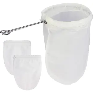 Fine Mesh Strainer, 3 Pcs Reusable Cheesecloth Bags with Stainless Steel Handle, Nut Milk Bag, Juice Strainer for Kitchen