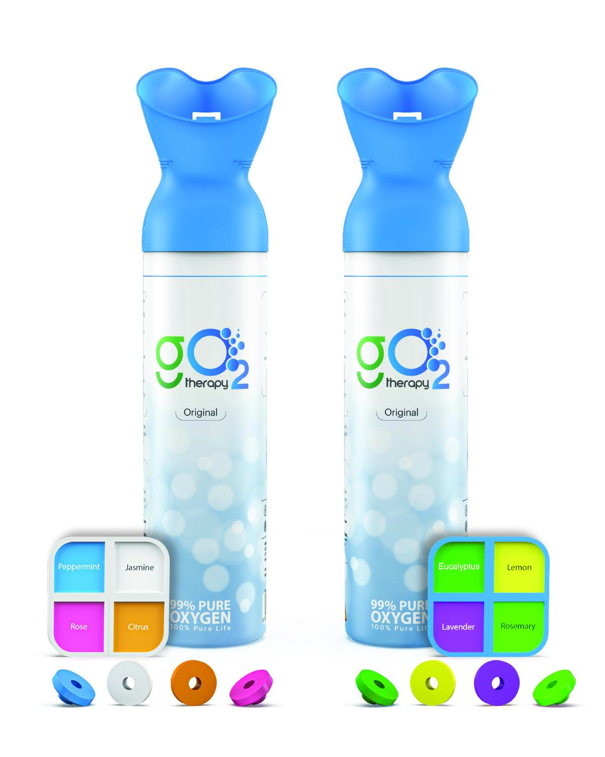12L Portable Oxygen Canister with 8 Fragrance Option – Single Mouth & Nose Mask – Supplemental Oxygen for Sports, Travel, Altitude & Fitness Activities – Up to 450 Inhalations (2 Pack)