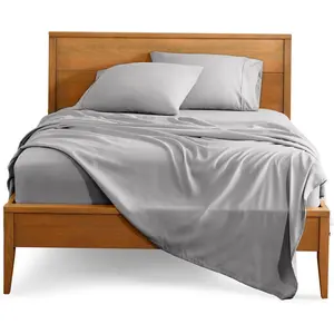 California King Sheet - 1800 Ultra-Microfiber Cal King Bed Sheets - Double Brushed - Deep Pockets - Easy Fit - 4 - Bed Sheets (California King, Light Grey)