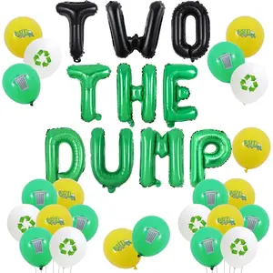 1 Set Garbage Truck Birthday Party Decorations Two The Dump Balloon Banner Trash Truck Balloon Recycled Balloon for Waste Management Birthday Party Recycling Party Supplies
