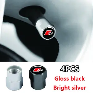 4pcs Audi Car Tire Valve Stem Caps, Dustproof Waterproof Thick Protection, Wheel HUB Decorative Accessories for A1/a3/a4l/a6l/q2/q3/q5l/s/rs