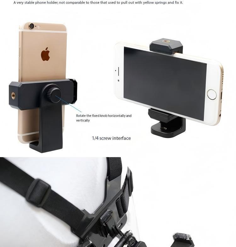 ABS Plastic Action Camera Strap & Phone Clip Full Kit - Durable Universal Set with Easy-Install Mount System, for Vlog Recording, Compatible with GoPro, Osmo Action, Smartphones