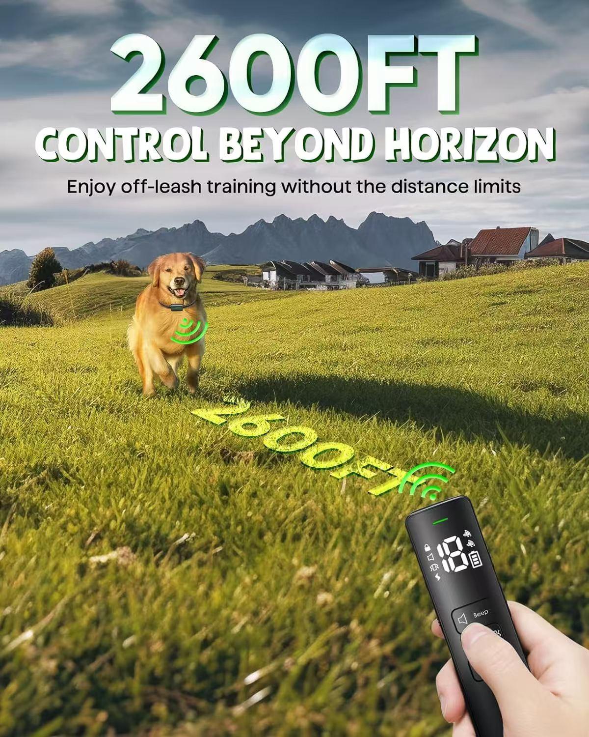 Electric Collar for Dogs with 3 Modes BeepVibration, Shock, Dog Finder (Black)