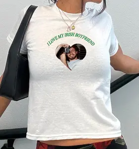 Paul Mescal I Love My Irish Boyfriend St Patty's Day Baby Tee Lucky Irish Trendy Retro St Paddys Day y2k St. Patricks Day