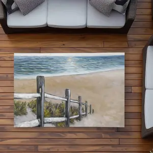 Begin Home Decor C1ROAR35ANUXTH 3 x 5 ft. Soft Seaside - Bathroom Outdoor Rectangle Area Rug for Home Decor