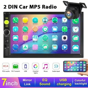 Multi-Interface 2din 7 Inch Car Audio Video Device, Stable Fm Radio, Easy Smartphone Connectivity, Convenient Control