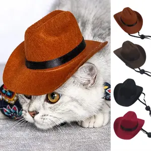 New Pet Cute Costume Hat Cat Dog Western Cowboy Hat Adjustable Size High Quality Fabric Minimalist Fashionable Pet Accessories