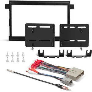 Double DIN Installation Kit W/Radio Wire Antenna Adapter for Select 2004-2010 Ford Edge/Explorer /F150/Fusion 2004-2009 Mercury Double DIN Radio Install Dash Kit