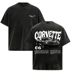Vintage Washed Corvette C6 Graphic T-Shirt Racing Car Tee 100% Cotton Retro Sports Apparel Men Unisex Retro Streetwear Gift Y2K Car Guy Top Trendy Graphic Shirt Automotive Clothing Classic Muscle Car Tee Cool Casual Outfits Aesthetic Clothes Faded Tee Fit