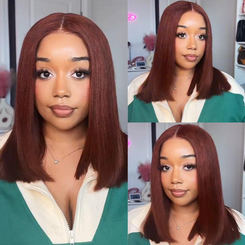 UNice Glueless Yaki Straight Short Bob Wig Pre-cut 7x5 HD Lace Human Hair Wigs with Bleached Knots Beginner Friendly Natural Hairline ##tiktokshopjumpstartsale