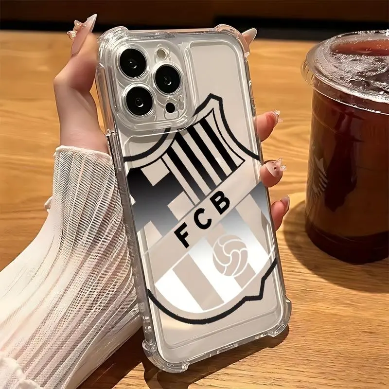 Barcelona Football Club Personalized Colorful Casing - Anti-Drop Transparent Soft Back Phone Case with UV-Printed Design, Resistance & Protection for iPhone 17,16e,16,15,14,13,12,11,Pro,Max,Air,Plus - Lightweight Cellphone Accessory (No Animal Motif)