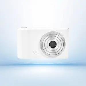 Vintage CCD Point & Shoot Camera - Compact, Durable, Pocket-Size HD Device with Lens, White + 256GB High-Speed Memory Card, Student Beginner Video Recording Tool