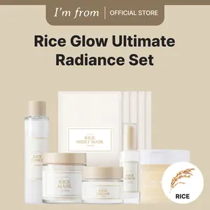 I'M FROM - Korean Rice Original Rice Best Skincare Kit, 6 products (Toner, Serum, Cream, Mask, Sheet Mask, Toner Pad) Skin Repair Comfort Hydrating Moisturizing