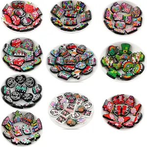 10pcs New Silicone Focal Beads Christmas, Easter, Four-Leaf Clover, Valentine's Day, Teacher's Day, Nurse's Day Themes Perfect for DIY Beaded Pens, Bracelets, Necklaces, and Other Crafts DIY with Charms for Various Holidays