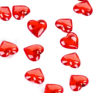 200 count 3D Red  Heart Decorations, 22 mm  Hearts Shaped Decor Plastic Heart Vase Filler Table Decor Red