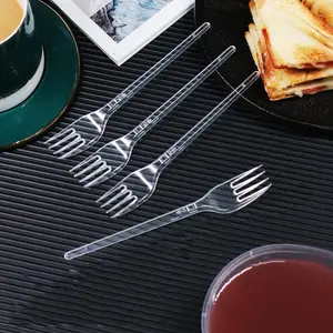 100pcs Ultra Transparent Clear Plastic Forks, BPA-Free Heat Resistant Disposable Cutlery, Perfect for Parties & Events Use