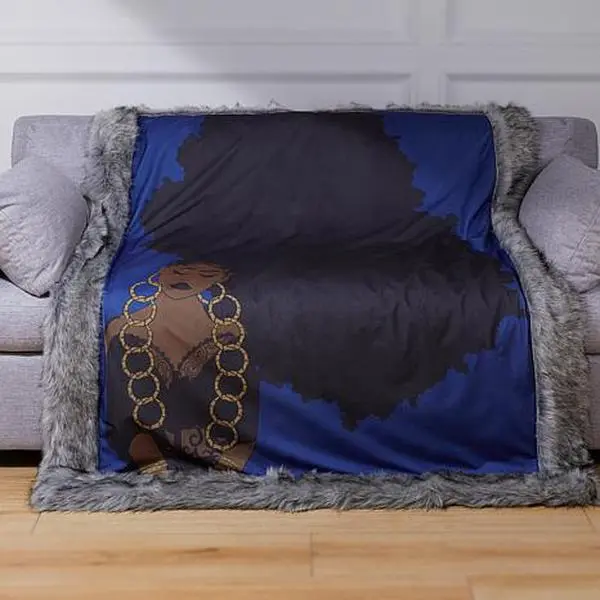 Pardon My Fro 50" x 60" Onyx Faux Fur Throw